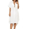 thumbnail image 1 of Bsubseach Women Bikini Cover Up Short Sleeve Bathing Suit Coverups White Casual Beachwear, 1 of 7