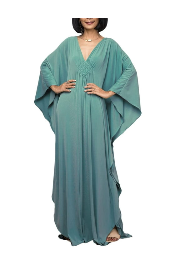 Women Casual Kaftan Dress Batwing Sleeve Plus Size Swimsuit Cover up