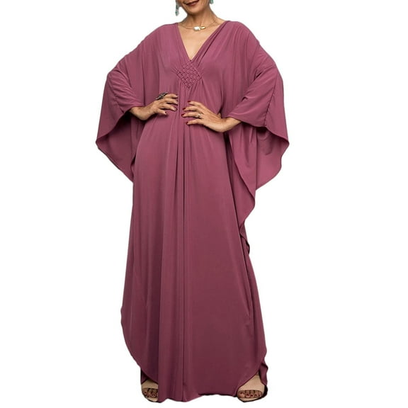 Bsubseach Women Casual Kaftan Dress Batwing Sleeve Plus Size Swimsuit Cover up