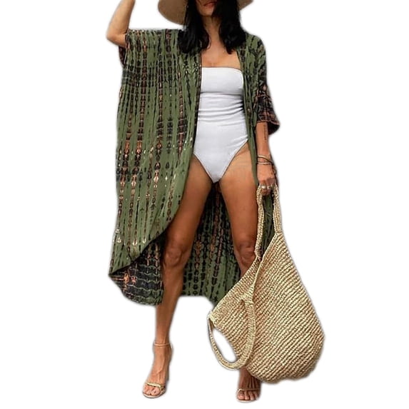 Bsubseach Women Long Beach Cover Up for Swimwear Open Front Summer Kimono Cardigan