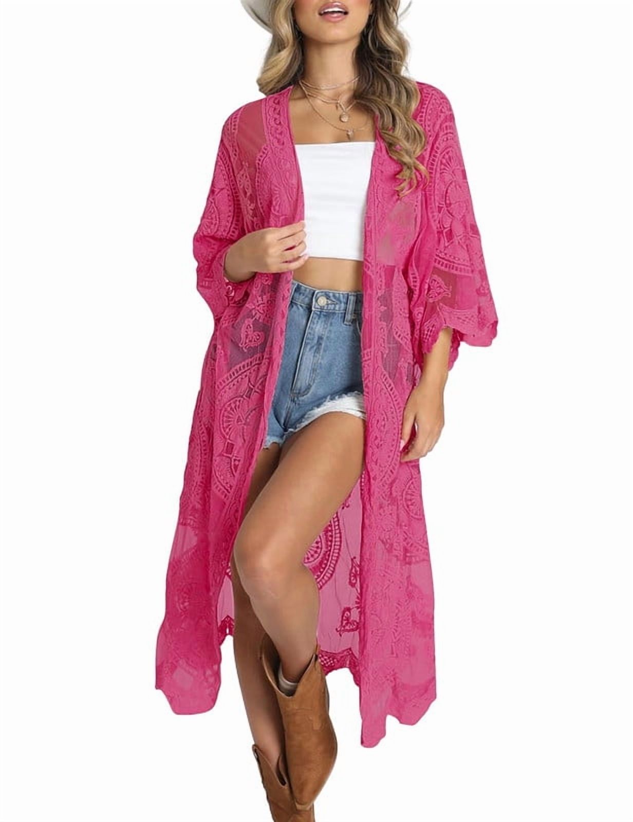 Bsubseach Open Front Kimono Cover Up voor Badpakken