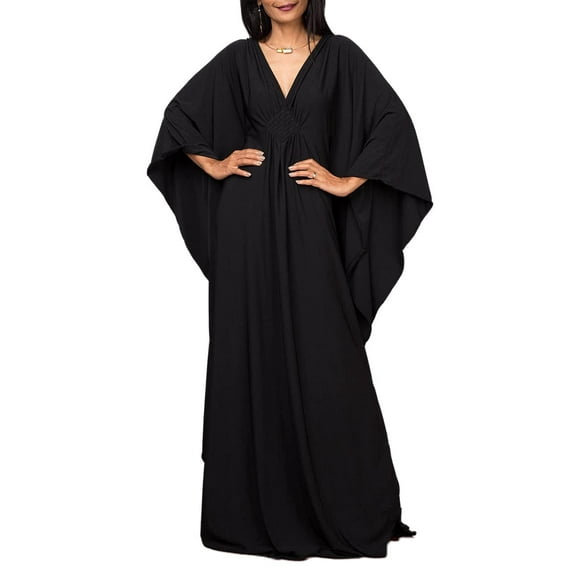 Bsubseach Women's Casual Kaftan Dress, Batwing Sleeve, 100% Polyester Swimsuit Cover-up