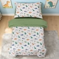 thumbnail image 1 of Btargot 4 Piece Dinosaur Toddler Comforter Set Colorful Cartoon Dino Boys Bedding Set, 1 of 9