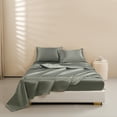 thumbnail image 1 of Btargot 4Pcs Satin Silk Bed Sheet Queen Set 13" Deep Pocket Ultra Soft Microfiber Breathable Gray Sheets Set, 1 of 12