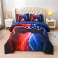 thumbnail image 1 of Btargot 5PCS Boys Game Console Comforter Set Twin 3D Lightning Gaming Bedding Set Red-Blue for Kids, 1 of 12