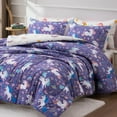 thumbnail image 1 of Btargot 5Pcs Floral Unicorn Bedding Set for Girls Purple Rainbow Flower Unicorn Comforter Set Full, 1 of 14