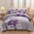 thumbnail image 1 of Btargot 6PCS Floral Comforter Set Queen Flower Botanical Boho Bedding Set Purple Bed-in-a-Bag, 1 of 12