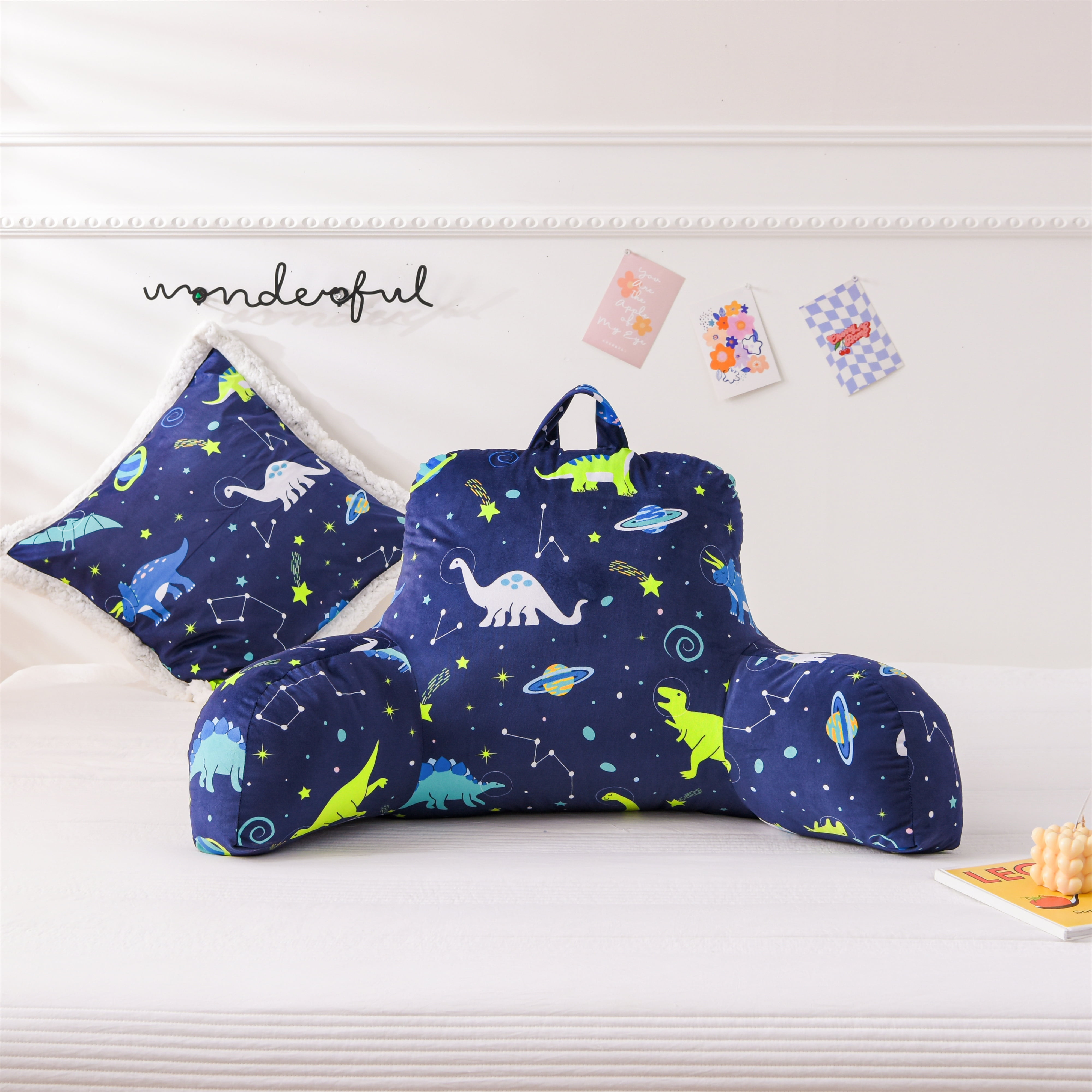 Btargot Dinosaur Diplodocus Kids Backrest Pillow Bedrest Reading Pillow