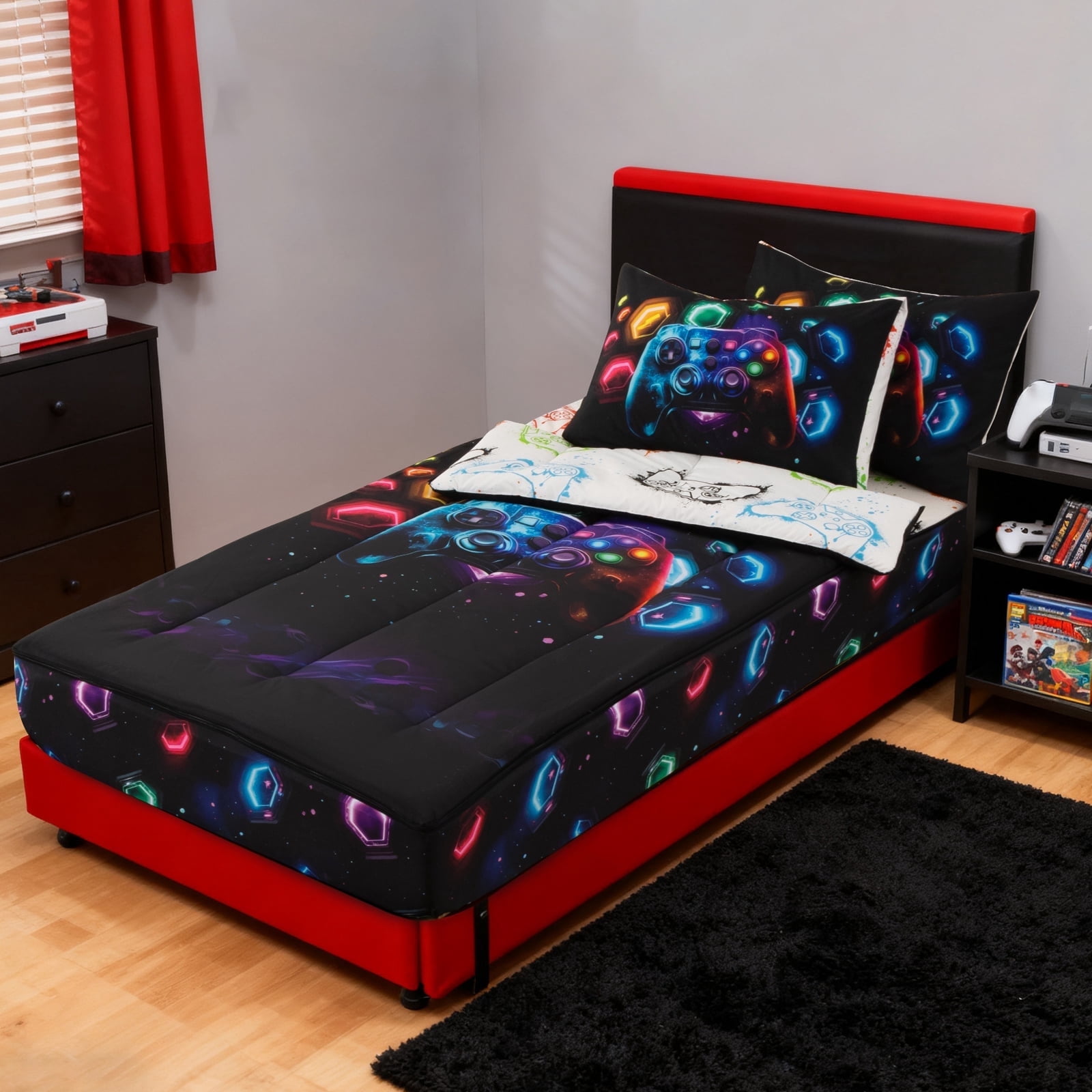 Btargot Galaxy Space Zipper Comforter Set Twin for Kids Boys Planet Constellation Bedding Set