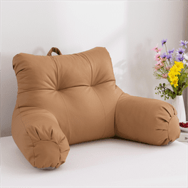 Deluxe Comfort Traditional Brown Solid Print Micro Suede Backrest Pillow Reclining Walmart