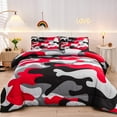 thumbnail image 1 of Btargot Mysterious Forest Camouflage Twin Comforter Set for Boys Kids Teens Girls Red Microfiber Bedding Set, 1 of 12