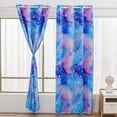 thumbnail image 1 of Btargot Tie Dye Constellation Blackout Curtains Set of 2 for Kids Girls Room Galaxy Ombre Grommet Thermal Insulated Room Darkening Drapes 52 x 63 inch Blue Purple, 1 of 13