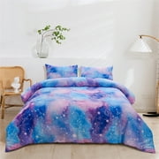 Btargot Tie Dye Constellation Ombre Comforter Set Queen Gradient Galaxy Space Bedding Set BluePurple