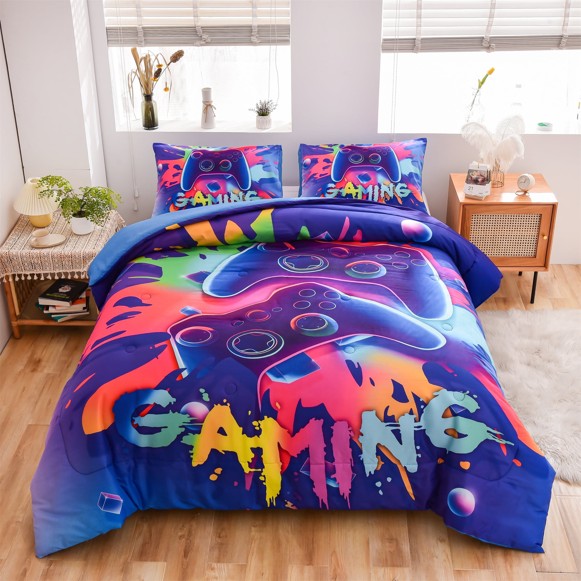 Btargot Video Game Comforter Set Twin 3D Gamepad Ultimate Gamer Bedding
