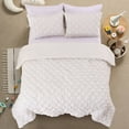 thumbnail image 1 of Btargot Twin Size Princess Comforter Set White Soft 3 Pieces Pinch Pleat Solid Pintuck Bedding Set, 1 of 9