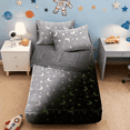 thumbnail image 1 of Btargot Zipper Comforter for Kids Moon Satrs Glow-in-the-Dark Space Theme Plush Bedding Set, 1 of 12