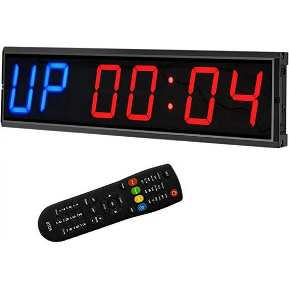 Btbsign LED Interval Timer Electronic Count Dow up Clock Blue Red 4 inch