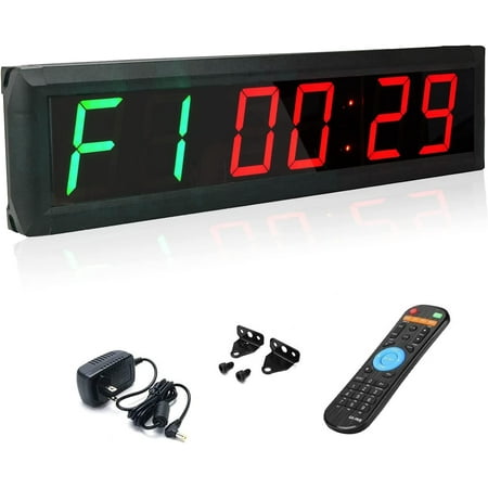 Btbsign Workout Timer Wall Interval Clock Count Down/Up Stopwatch with Remote 2.3 Inch Green and Red