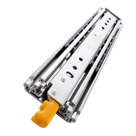 Btidfty 1 Pair 44 In Heavy Duty Drawer Slides with Lock Side Mount Full Extension Ball Bearing Rails Drawer Rails for Rv Cabinets Tool Box Storage