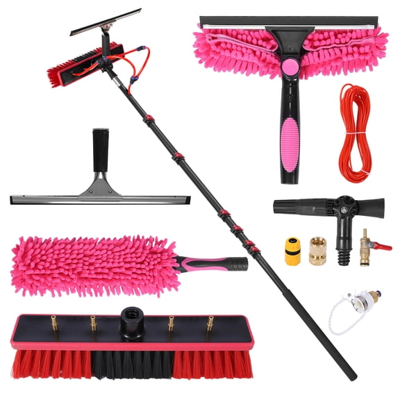 Btidfty 11pcs Solar Panel Cleaning Kit Brush And Pole Water Fed Window Cleaning Pole System for Trucks Boats Cars Telescopic Brush