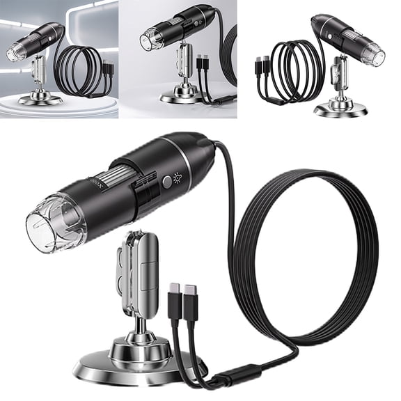 Btidfty 1600X Magnification Endoscope 8 Led Portable Electronic Microscope with Stand Zoom Digital Microscope for Jewelry Appraisal Video for Ios Android