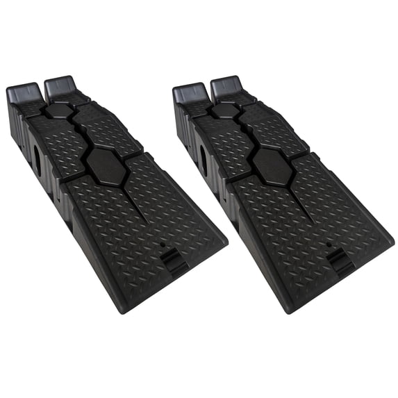 Btidfty 2 Pieces Plastic Car Ramps 3 Ton Capacity Heavy Duty Garage Ramps Portable Vehicle Maintenance Tire Ramps for Lifting Vehicles Car Service & Repair