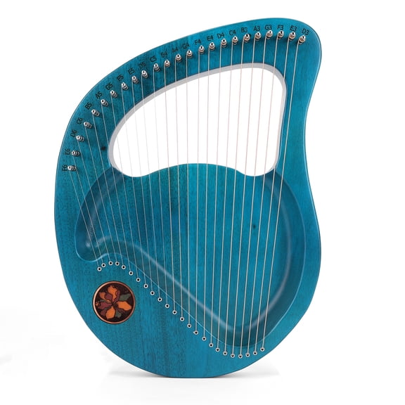 Btidfty 24-String Lyre Harp with Tuning Wrench Gift for Beginner Musician(emerald Green)