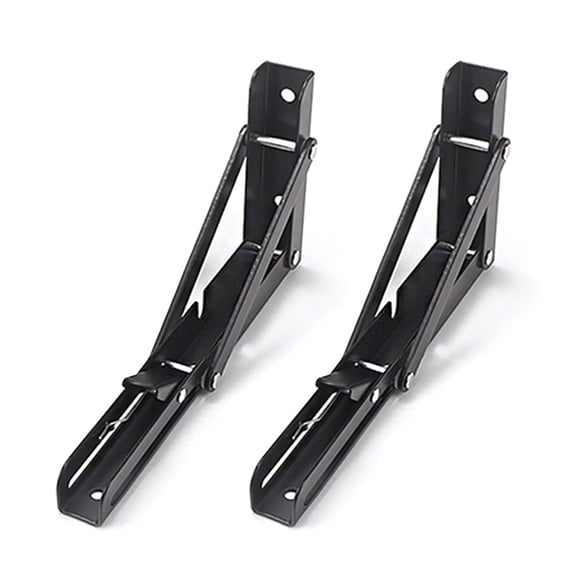 Btidfty 2Pcs Collapsible Shelf Bracket Max Load 90kg/198lb Wall Mounted Shelf Bracket Stainless Steel Floating Shelf Brackets Multi-function for Diy Home Table Bench
