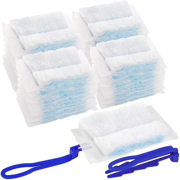 Btidfty 40 Count Electrostatic Heavy Duty Duster Refills with 2 Handles Disposable Dusters Static Dust Removal Brush for Dusting Furniture Blinds Ceiling Fans Walls
