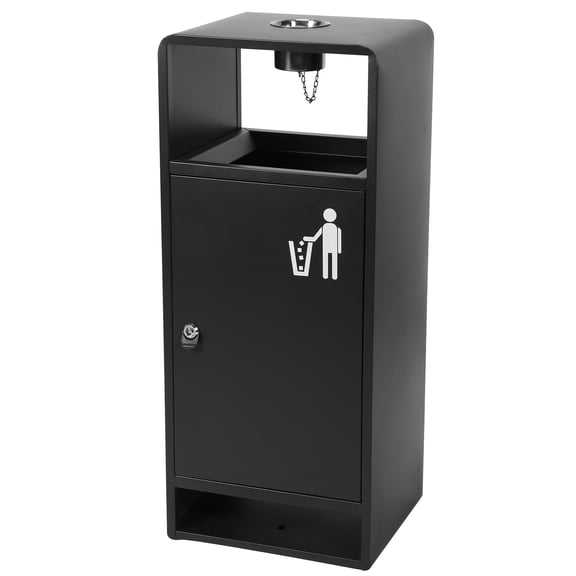 Btidfty 40L/10 Gallon Stainless Steel Extra Large Metal Garbage Bin Four-side Openings Commercial Garbage Enclosure for Parks Malls Parkings & High Traffic Areas