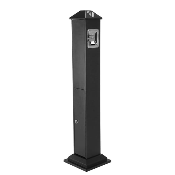 Btidfty 43.7in Vertical Ashcan Container W/ Key Steel Ash Receptacle with Inner Bucket Commercial Trash Can for Home Outside Pool Backyard Office Hotel