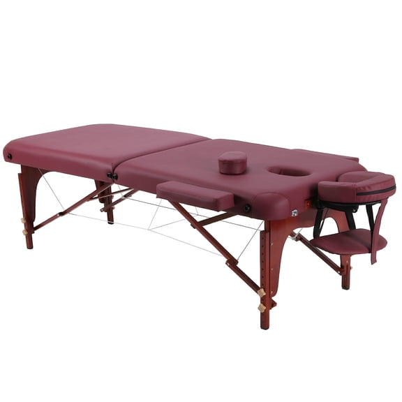 Btidfty 73 Inches Portable Folding Massage Table Physical Care Table 2 Folding Lash Esthetician Bed with Carrying Bag Height Adjustable for Eyelash Extensions Beauty Spa Hold Up To 1500LBS (Claret)