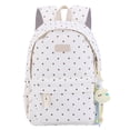 thumbnail image 1 of Btidfty Cute Polka Dot Laptop Backpack Large Capacity Travel Backpack Lightweight Bookbag for Female Elementary & Middle Students (Beige), 1 of 8