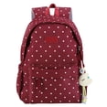 thumbnail image 1 of Btidfty Cute Polka Dot Laptop Backpack Large Capacity Travel Backpack Lightweight Bookbag for Female Elementary & Middle Students (Red), 1 of 8