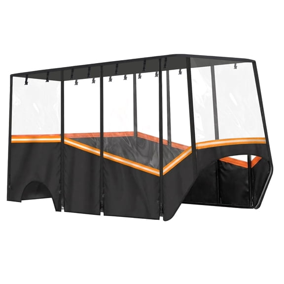 Btidfty Fits 6-Person Golf Cart Rain Cover with Transparent Windshield & Reflective Strips 600D Waterproof Oxford Fabric Outdoor Golf Cart Protector Compatible with Club Car & for Ezgo