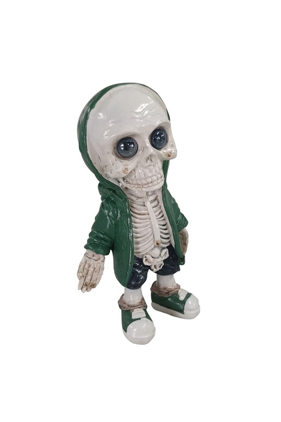 Halloween Sweatshirt Skull Dolls Resin Crafts Gothic Skeleton Man Sculpture (C)