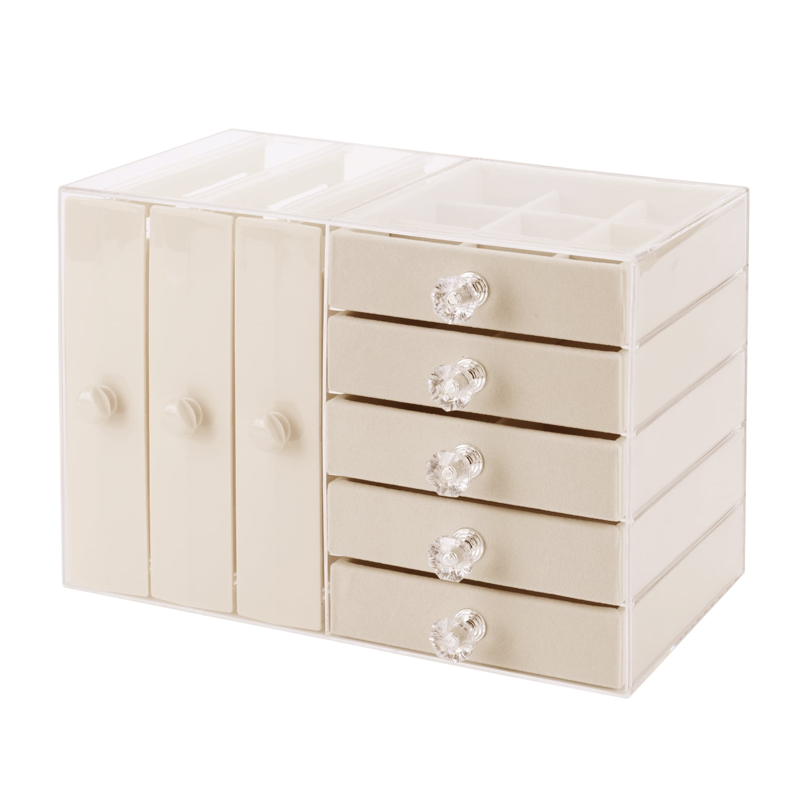 Btidfty Jewelry Organizer Stand Multifunctional Necklace Display Holder with 4 Drawer Jewelry Holder Box Large Capacity for Bracelets Earrings Rings