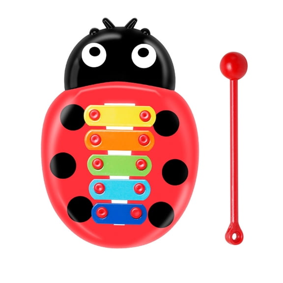 Btidfty Ladybug Glockenspiel Xylophone 8 Notes Percussion Musical Instrument with Mallet Educational Musical Toy for Kids And Toddlers