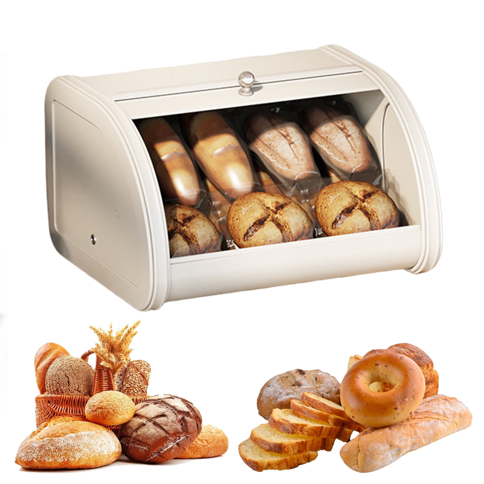 Btidfty Modern Metal Bread Box Large Capacity for Kitchen Counters ...