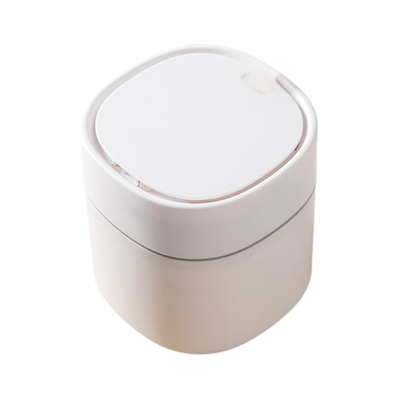 Btidfty Plastic Desktop Garbage Bin Nordic Style Sundries Barrel Box Mini Trash Can with Lid Removable Lid for Office Desk Bathroom Vanity
