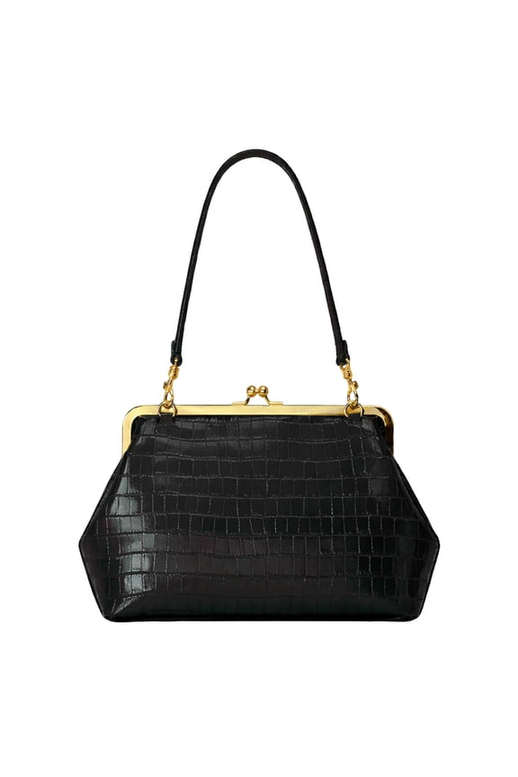 Pu Leather Kiss Lock Bag Large Capacity Kiss Clasp Shoulder Bags Evening Clutch Purses for Women Travel Shopping Work Daily Use (style2)
