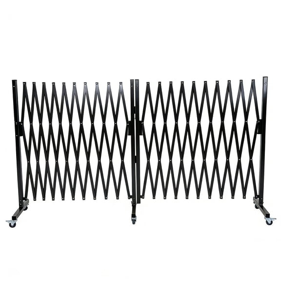 Btidfty Retractable Outdoor Fence Expandable Barricade with Casters Free Standing Safety Barrier 0-180 Degree Rotating Folding Safety Gate Railing for Garage Home (Dark Brown 47 In-23.6 Feet H-l)
