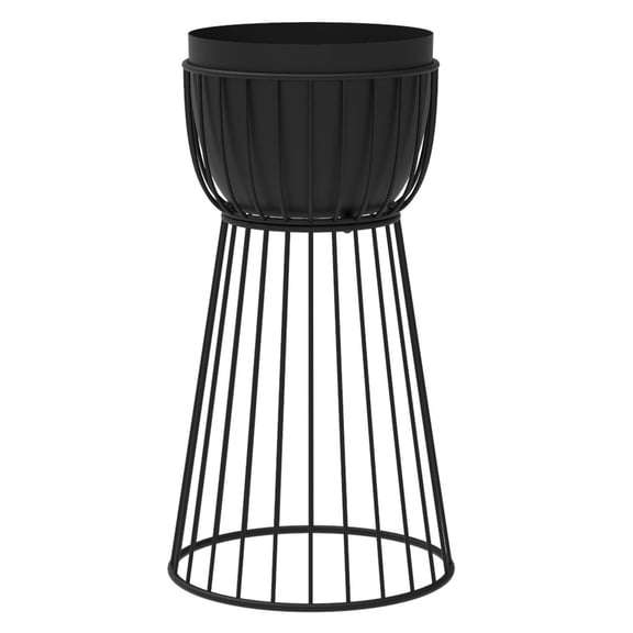 Btidfty Simple Metal Planter Stand Floor-standing Flower Pot Display Stands Elegant Vase Holder Rack for Living Room Office Bedroom (short Black) (Short Gold) (High End Black)