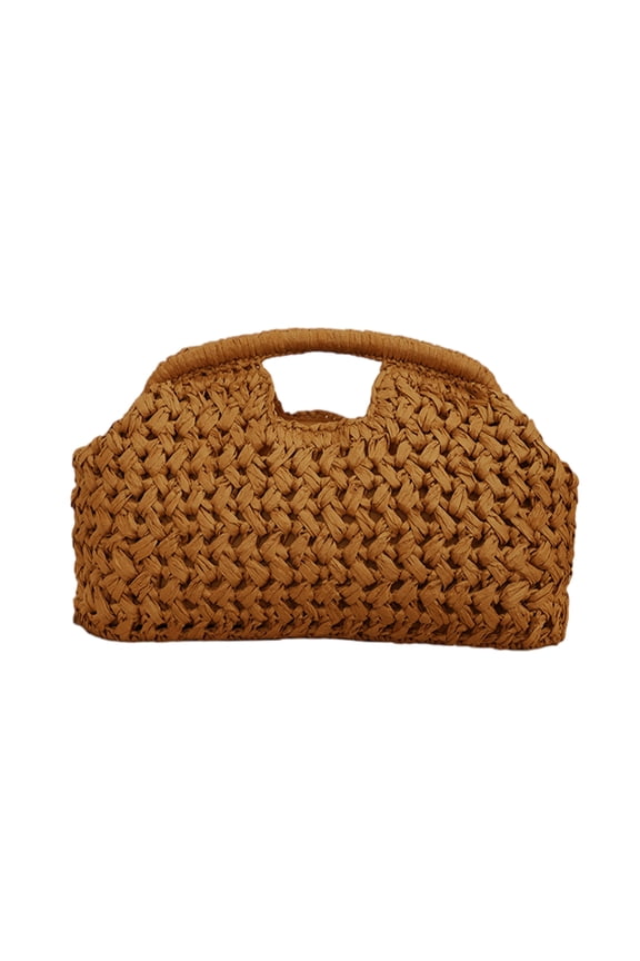 Straw Clutch Purses for Women Handmade Beach Cloud Dumpling Pouch Rattan Basket Purse for Beach Vacation (Yellow No Chain)