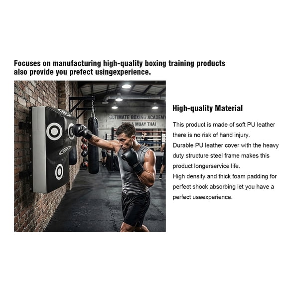 Btidfty Wall Mount Uppercut Boxing Mma Training Punching Target with Marking Points Boxing Training Bag High Density Foam Angle Punching Bag for Bedroom Living Room Gym Office Apartment