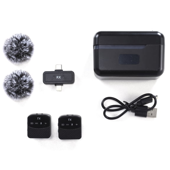 Btidfty Wireless Lavalier Microphone for Iphone Android 2 Pack Plug & Play Lapel Mic