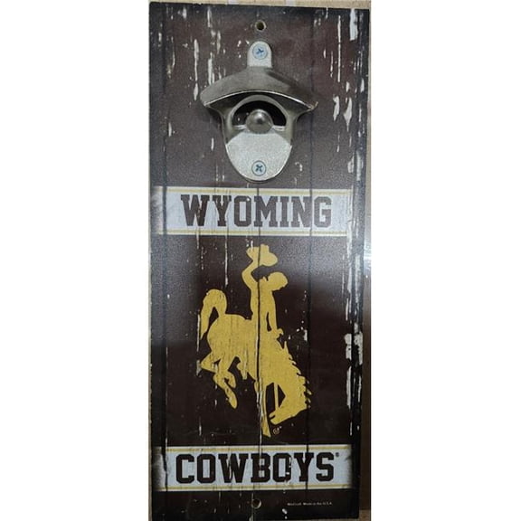 Wraft 3208553040 5 x 11 in. Wyoming Cowboys Sign Wood Bottle Opener - Alternate