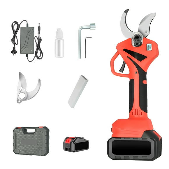 Btmeter 40mm Electric Pruning Shears with 2 PCS Rechargeable 3 Ah Lithium Battery, Professional Cordless Pruning Shears for Gardening