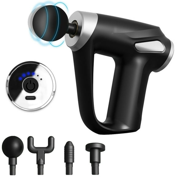Btmeter Massage Gun Deep Tissue with 4 Massage Heads, 6 Speeds, and High Power Brushless Motor