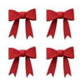 thumbnail image 1 of Btomtd 1.96"x1.96" 4pcs DIY Bow Decorations with Christmas Leaves for Tree Ornaments and Holiday Accessories Festive Bows for Crafting and Decor, Red, 1 of 6